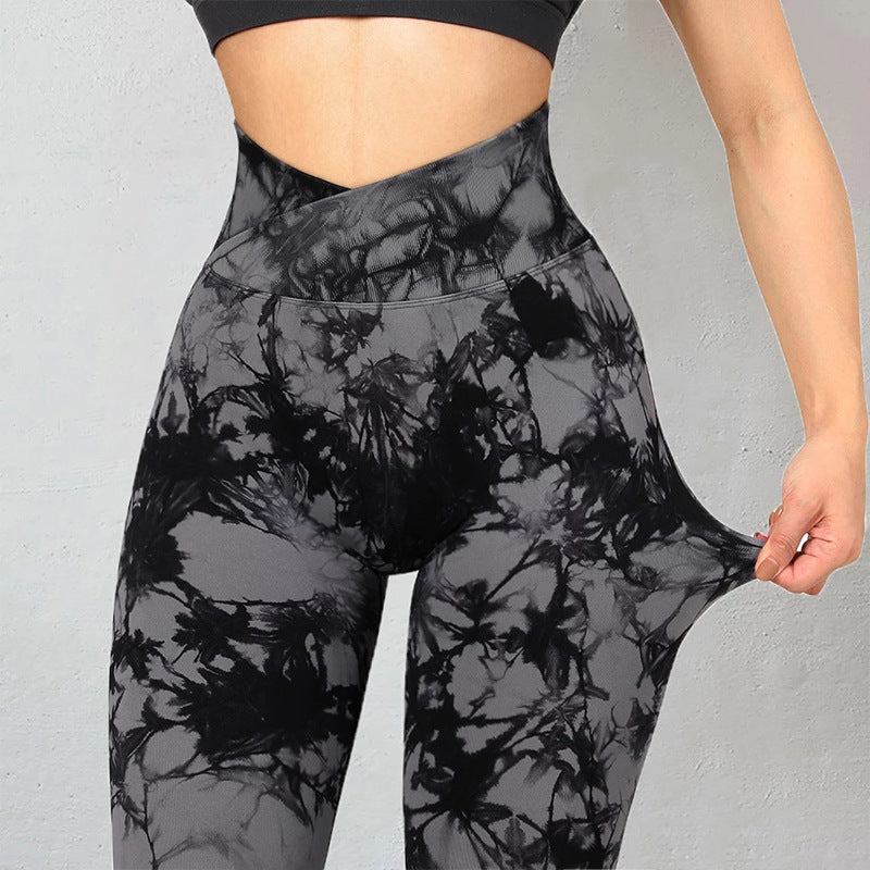 Squat Proof - Yoga Sport Fitness Gym Trainers Seamless Tie Dye