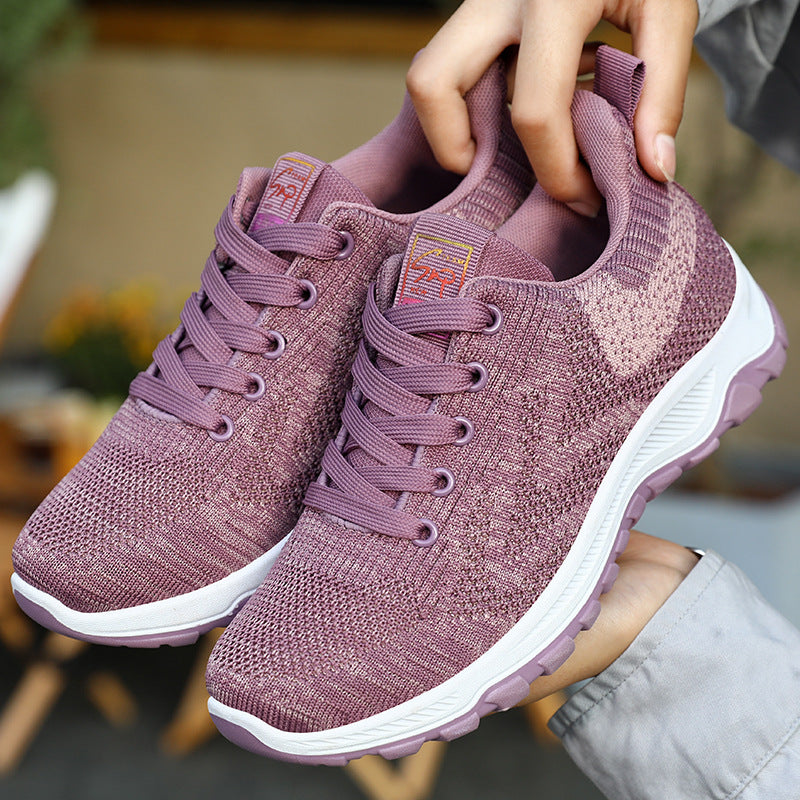 Women Breathable Fly-Woven Soft-Soled Sneakers