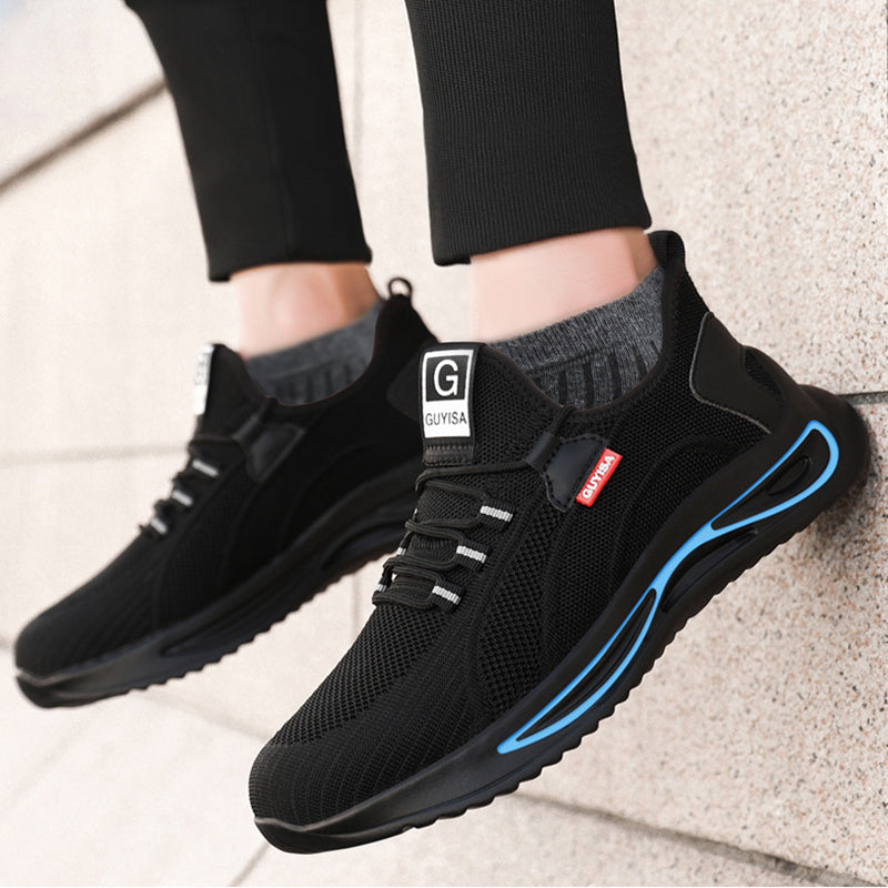 Black steel toe outlet sneakers